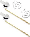 iFealClear 2 Pack Brass Universal Toilet Tank Flush Lever Handle, Front Mount Toilet Trip Lever Compatible with Kohler Toilets, Stainless Steel Flapper Chains, White