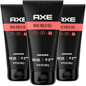 AXE Hair Styling Gel MAX Hold Gel 3 ct for 12H Lasting Control, Our Strongest Hold Gel, 5 oz