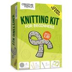 Creative Nation Knitting Kit for Beginners - Learn to Knit A Scarf - Complete Starter Kit with Easy Instructions, Soft Wool Yarn, Bamboo Knitting Needles, Yarn Needle - a Craft Hobby Gift