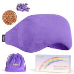 BeHoomi Sleep Mask, Weighted Eye Mask for Sleeping Microwave Warm Eye Compress, Natural Lavender & Flaxseeds Moist Heated Eye Mask (Purple)