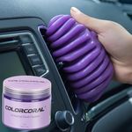 COLORCORAL Cleaning Gel for Car Universal Gel Cleaner Auto Detailing Car Vent Keyboard Cleaning Putty Car Interior Cleaner Dashboard Dust Remover Putty Auto Duster Cleaning Kit 160G - Purple