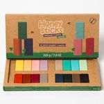 Honeysticks Block Crayons (16 Pack), Non Toxic Crayons for Kids, Toddlers, Made from Pure Beeswax and Food-Grade Colours, Long Lasting Jumbo Crayons for Drawing, Colouring, Preschool Art Supplies