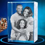 ArtPix 3D Crystal Photo, Personalized Mothers Day Gifts With Your Own Photo for Him, Her, Mom, Dad, 3D Laser Etched Picture, Engraved Crystal, Customized Memorial Anniversary Couples Gifts