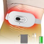 Menstrual Heating Pad Rechargeable-Portable Wearable Period Cramp Heat Pad with 3 Heat Levels and Vibration Massager for Back Belly Stomach Pain Relief,Wireless Wrap Belt Machine for Women Teens Girls