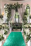 Sequin Aisle Runner for Wedding Ceremony 4FTx15FT Wedding Aisle Runner Green Outdoor Carpets Ceremony Decorations Runner Rug for Hallway Floor Runner for Party Aisle Runners for Weddings