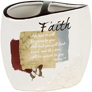 SKL Home by Saturday Knight Ltd. Words of Faith Toothbrush Holder, Multicolor