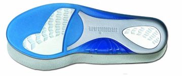 Spenco Ironman Performance Gel Insoles - Blue/Grey/White, Size 9-10