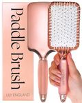 Paddle Hair Brush Women with Easy Grip Gel Handle, Paddle Brush for Blow Drying, Detangling, & Straightening - Hairbrushes for Women For All Hair Types, Rose Gold