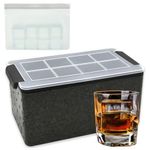 Bangp Clear Ice Cube Tray with Lid,Premium Clear Ice Cube Maker Mold,Large Size Silicone 8 Cavity Clear Ice Maker with Reusable Storage Bag,Makes 8 Crystal Clear Ice Cubes for Whiskey and Cocktail