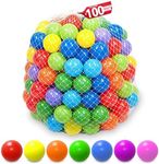 Ball Pit Balls for Baby | 100 Pc Plastic Play Balls | Bright Vibrant Colors for Baby Kid and Toddlers, for Ball Pit, Play Tent | Bounce House and Playpen