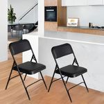 Da URBAN® Folding Leatherette Chair (Black) (Set of 2)