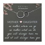 EFYTAL Mothers Day Gifts from Daughter, Mothers Day Necklace for Mom, Mother Daughter Gift, Mothers Day Presents, Gifts for Mom from Daughter, Mothers Day Jewelry, 19 Inch, Sterling Silver, No