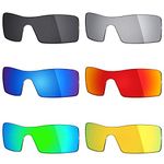 Mryok 6 Pair Polarized Replacement Lenses for Oakley Oil Rig Sunglass - Stealth Black/Fire Red/Ice Blue/Silver Titanium/Emerald Green/24K Gold