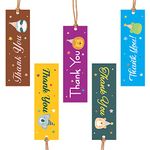 Clickedin - Multi Designs Rectangle Shape Thank You Packaging Tags 50 Pieces,Paper, Pack of 1