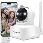 GENBOLT 3G/4G LTE Security Camera Indoor with Sim Card, 2.5K Pet Camera Baby Monitor Spotlight Surveillance IP Camera No WiFi, Cellular CCTV Cameras Human Detection, Pan Tilt Auto Tracking Color Night