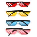 ZQBIEE Thug Life Sunglasses Pixel Gangsta Life Funny Novelty Shades (ALL 4 COLOR)