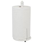 Home Basics Moroccan Lattice Collection Paper Towel Holder, White, 13.5x6.5x1 Inches