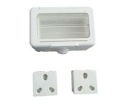 c&s electric Polyvinyl Chloride Type I 4 Module Waterproof Gang Box with 2 16a Socket (White)