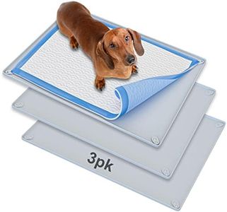 Skywin Pee Pad Holder for 30 x 23 Training Pads - 3 Pack Silicone Wee Wee Pad Holder, No Spill and Leaks Puppy Pad Holder Easy to Clean and Store Dog Pad Holder (Grey)