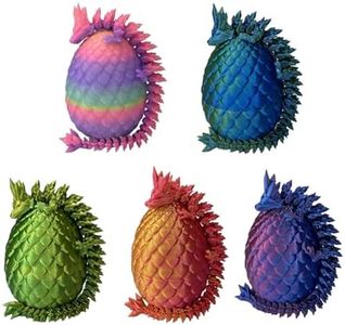EXQDYNM 5PCS 3D Printed Mini Dragon Egg with Dragon Inside Fidget Toy,Mythical Prefilled Easter Eggs with Glow in The Dark