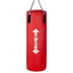 KORE Phantom 3 Feet Unfilled Heavy Red Punching Bag SRF Material Boxing MMA Sparring Punching Training Kickboxing Muay Thai with Rust Proof Stainless Steel Hanging Chain