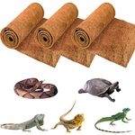 ZeeDix 3 Rolls Reptile Carpet- 16 x 36 inches Natural Coconut Fiber Pet Mat Tortoise Carpet Mat Coco Fiber Substrate Liner Pet Terrarium Liner for Lizard Turtle Gecko Bearded Dragon