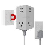 Monster Power Shield XL Surge Protector with Outlet Extender, Multiple Plug Outlet with 4 AC Outlets and 2 USB-A Ports, Reliable Wall Outlet with USB Ports