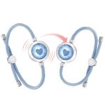 TOTWOO Long Distance Touch Bracelets for Couples-Candy Collection, Vibration & Light up for Love -Pair of Couples Bracelets |Unique Long Distance Relationship Gifts for Girlfriend, 12, Stainless