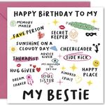 Cult Kitty Best Friend Birthday Card Female- 15x15cm Sister Birthday Card with Matching Envelope - Best Friend Birthday Gift for Female, Women, Girls - Perfect for Best Friend Gift - Blank Inside