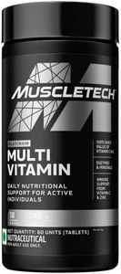MuscleTech Platinum Multivitamin, Vitamin C for Immune Support, 18 Vitamins & Minerals, 60 Tablets