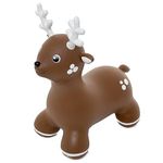 GERARDO'S Toys Jumpy Bouncy Hopper Ride on Animal Deer With Pump included for Toddlers and Kids - Bouncy Hopping Toy - Children Inflatable Jumping Ball - Indoor Outdoor Fun Play - 12 Months+