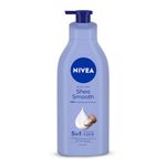 NIVEA Shea Smooth 600ml Body Lotion | 48 H Moisturization | With Deep Moisture Serum & Shea Butter | Non Greasy & Healthy Looking Skin |For Dry Skin