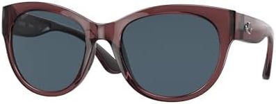Costa Del Mar Womens Maya Round Sunglasses, Shiny Urchin Crystal/Grey Polarized-580P, 55 mm