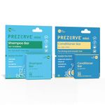 Prezerve - Mini Anti-Dandruff Shampoo and Conditioner Bar Combo (20 g each)| Fights Dandruff, Promotes Healthy Hair | Natural Ingredients | Travel-Friendly | Safe for All Hair Types | Soap Free Bar for Men Women