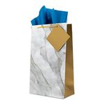 Birch & Co. Gift Bags - Paper Bags For Return Gifts - Paper Bags - Small Paper Bags -Goodie Bags With Tissue & Thank You Card - Gift Covers - Pack Of 10,Marble- Grey