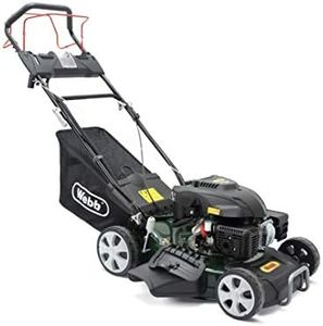 Webb WER460ES 18"/46cm Self Propelled Rotary Petrol Lawnmower, 173cc 4-Stroke Engine, 7 Cutting Heights, 55L Collection Bag - 3 Year Guarantee