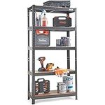 VonHaus 5-Tier Garage Shelves - Heavy Duty Garage Racking with Massive 875kg Capacity, 175KG per Shelf - Durable Metal Racking for Garage, Shed and Workshop Storage - 150cm H 75cm W 30cm D