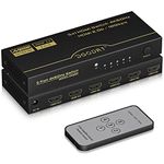 DGODRT HDMI Switch 5 in 1 Out 4K@60Hz, 5 Port HDMI Switcher Box with Remote Control & Automatic Switching, for TV PS5 Xbox PC Monitor Fire Stick Gaming Consoles