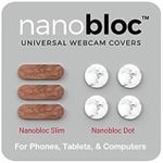 Eyebloc Nanobloc Universal Webcam Covers - Privacy Protection Accessory, No Residue Application - Dots and Bars, 7 Pieces - Wood Marble