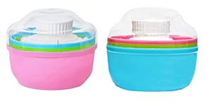 Manan Shopee Portable Baby Skin Care Baby Powder Puff with Box Holder Container for New Born and Kids for Baby Face and Body - Assoted (Pack Of 2)