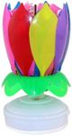 COZYZW 14-Count Set of Vibrant, Musical Rotating Lotus Birthday Candles - Elevate Your Party Ambiance with a Colorful, Fashion-Forward Touch (Color)