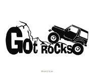 ARWY® Jeep Sticker for Gypsy Mahindra Exterior Interior Got Rocks Black Decals L x H 30 x 12 Cms