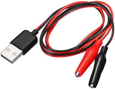 CABLEPELADO Cable de alimentación de 5V USB tipo A macho a pinzas de cocodrilo | Cable de prueba USB | Voltaje: 5 V DC | Corriente máxima de trabajo: 2 A | 18AWG | 1 Metro | Conexión USB macho