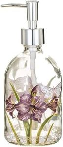 Glass Soap Dispenser Bottle 17 Ounces Soap Liquid Dispenser with Plastic Pump