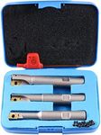 Accusize Industrial Tools 3 Pc 90 Degree Indexable End Mill Set with Apkt11t3 Inserts, Cutter Diameter Includes 3/8'', 1/2'' and 5/8'', 0028-8308