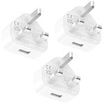 USB Plug 3 Pack, Mains Charger Adapter Wall Charging Power Adaptor for iPhone 11 Pro Max XS X XR 8 7 6 6S Plus 5 5S 5C SE 2020 14 13 12, iPad Pro/Air 2 UK 5V 1A 3pin Head Socket Maokener