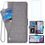 Compatible with LG Aristo 5/K31/Fortune 3/Phoenix 5/K8x/Tribute Monarch/Risio 4 Wallet Case Screen Protector and Flip Cover Card Holder for LGK31 Rebel K 31 31K Aristo5 Plus Astro 5+ Risio4 2020 Gray