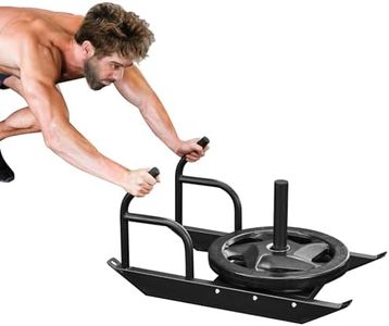 VEVOR Weight Training Pull Sled, Fitness Strength Speed Training Sled with Handle, Steel Power Sled Workout Equipment for Athletic Exercise & Speed Improvement, Suitable for 1"&2" Weight Plate, Black