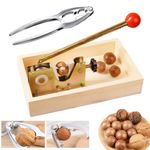Manual Nut Crackers Opener Tool with NutCrackers Chestnut Opener Heavy Duty Adjustable Nutcracker Tongs Walnut Cracker Plier Opener for Macadamia Walnuts Chestnuts Pecans Hazelnuts Almonds