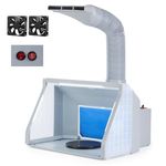 CO-Z Portable Airbrush Spray Booth with LED Lights, Folding Painting Booth with 19cm Turntable, Air Brush Booth with 9m³/min Fans 1.7m Vent for Model and Craft Painting T Shirt & Cake Decoration